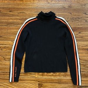 Harley Davidson Ribbed Racer Stripped
Turtleneck Pullover Sweater